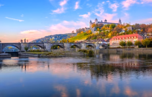 Wurzburg,,Bavaria,,Germany,,View,Of,The,Marienberg,Fortress,And,The