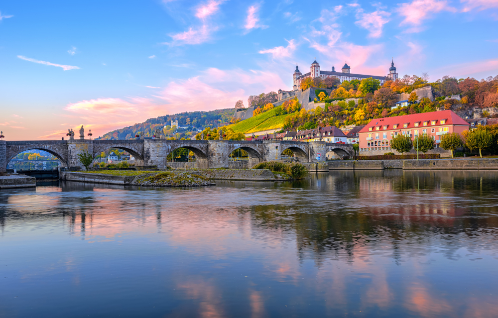 Wurzburg,,Bavaria,,Germany,,View,Of,The,Marienberg,Fortress,And,The